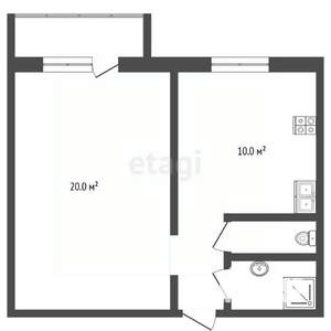 1-к квартира, вторичка, 37м2, 4/9 этаж