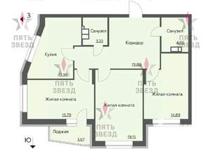 3-к квартира, вторичка, 95м2, 20/22 этаж
