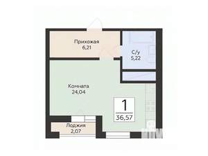 Студия квартира, вторичка, 36м2, 18/24 этаж