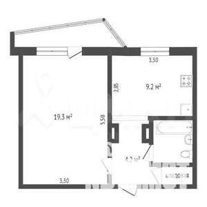 1-к квартира, вторичка, 39м2, 8/9 этаж