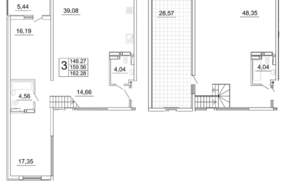 3-к квартира, строящийся дом, 182м2, 26/26 этаж