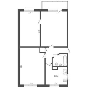 3-к квартира, вторичка, 62м2, 5/5 этаж