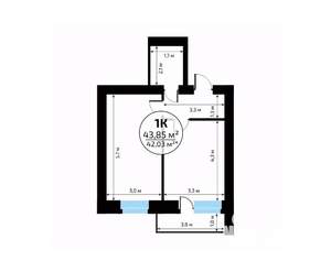 1-к квартира, вторичка, 44м2, 14/18 этаж