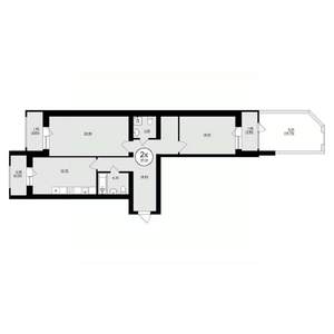 2-к квартира, вторичка, 87м2, 1/8 этаж