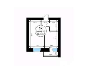 1-к квартира, вторичка, 37м2, 5/18 этаж