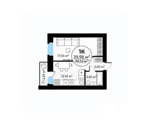 1-к квартира, вторичка, 40м2, 18/18 этаж