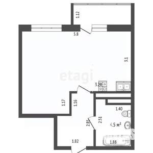 1-к квартира, вторичка, 30м2, 24/25 этаж