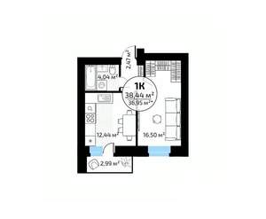 1-к квартира, вторичка, 38м2, 5/18 этаж