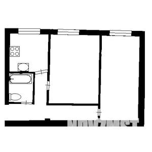 2-к квартира, вторичка, 42м2, 4/4 этаж