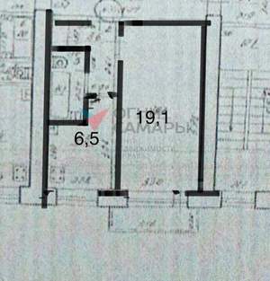 1-к квартира, вторичка, 34м2, 6/9 этаж