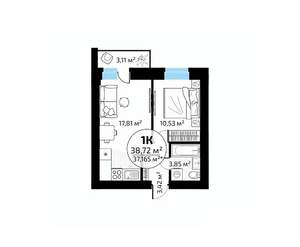 1-к квартира, вторичка, 39м2, 10/18 этаж