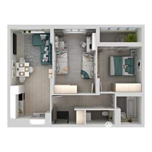 2-к квартира, вторичка, 57м2, 2/24 этаж