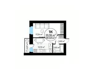 1-к квартира, вторичка, 40м2, 6/18 этаж