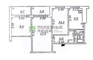 3-к квартира, вторичка, 52м2, 8/9 этаж