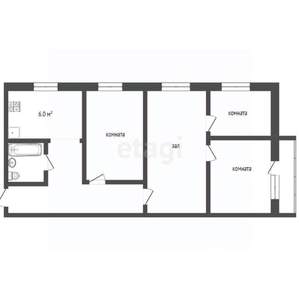 4-к квартира, вторичка, 60м2, 5/5 этаж