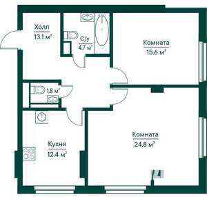 2-к квартира, строящийся дом, 72м2, 15/29 этаж