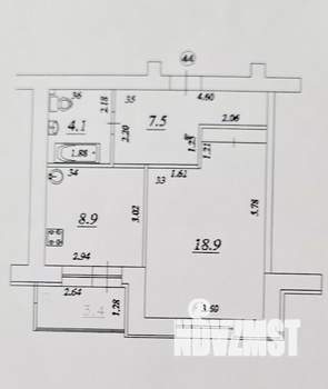 1-к квартира, вторичка, 39м2, 4/9 этаж