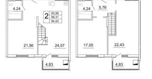 1-к квартира, строящийся дом, 110м2, 26/26 этаж