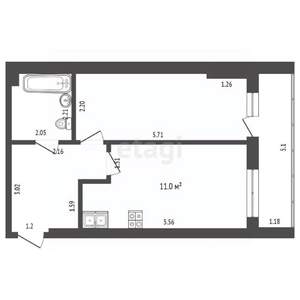 1-к квартира, вторичка, 35м2, 4/10 этаж
