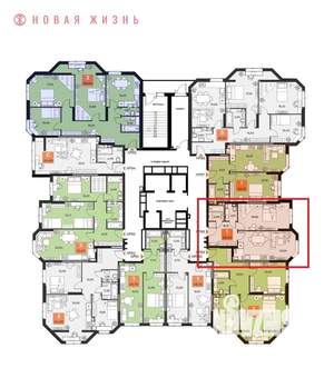 1-к квартира, строящийся дом, 50м2, 11/23 этаж