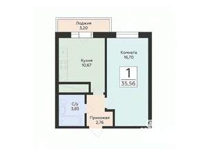 1-к квартира, вторичка, 36м2, 19/24 этаж