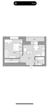 1-к квартира, вторичка, 52м2, 5/17 этаж