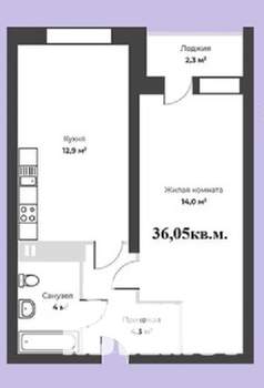 1-к квартира, вторичка, 36м2, 18/27 этаж