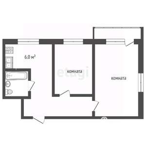 2-к квартира, вторичка, 44м2, 3/5 этаж