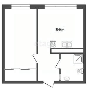 1-к квартира, вторичка, 40м2, 9/10 этаж