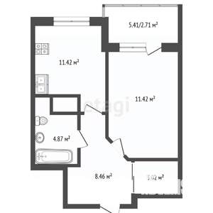 1-к квартира, вторичка, 46м2, 5/22 этаж