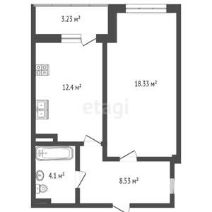1-к квартира, вторичка, 41м2, 10/18 этаж