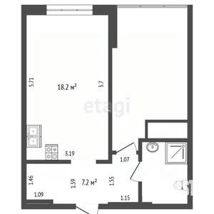 1-к квартира, вторичка, 39м2, 14/24 этаж