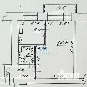 1-к квартира, вторичка, 32м2, 5/5 этаж