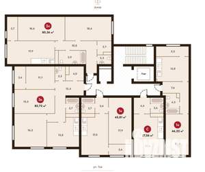 2-к квартира, строящийся дом, 80м2, 2/9 этаж