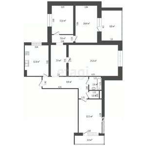 4-к квартира, вторичка, 110м2, 9/10 этаж