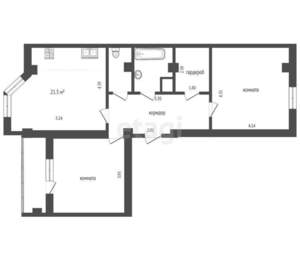 2-к квартира, вторичка, 82м2, 16/25 этаж