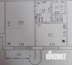 1-к квартира, вторичка, 38м2, 9/9 этаж