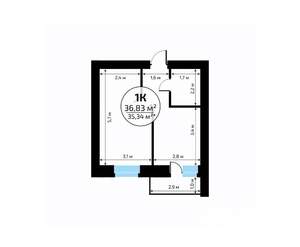 1-к квартира, вторичка, 37м2, 11/18 этаж