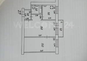 2-к квартира, вторичка, 44м2, 2/5 этаж