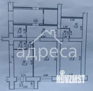 2-к квартира, вторичка, 72м2, 1/18 этаж