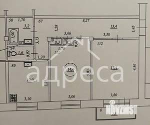 2-к квартира, вторичка, 62м2, 5/5 этаж