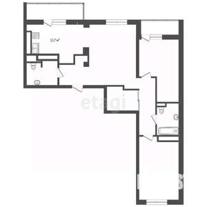 3-к квартира, вторичка, 92м2, 24/24 этаж