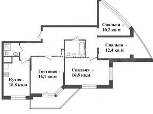 4-к квартира, вторичка, 93м2, 3/22 этаж