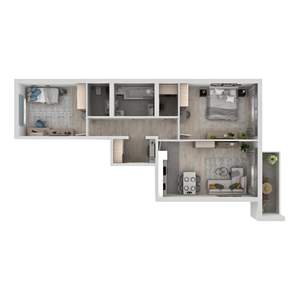 2-к квартира, вторичка, 60м2, 1/18 этаж