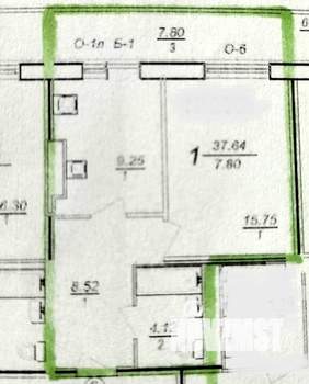 1-к квартира, вторичка, 44м2, 13/16 этаж