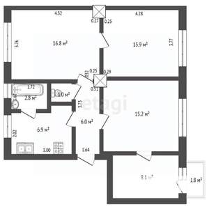 4-к квартира, вторичка, 72м2, 3/5 этаж
