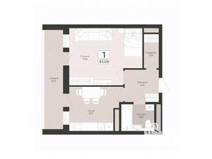 1-к квартира, вторичка, 43м2, 11/17 этаж