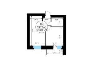 1-к квартира, вторичка, 39м2, 2/18 этаж