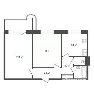 2-к квартира, вторичка, 57м2, 9/10 этаж