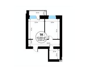 1-к квартира, вторичка, 44м2, 5/18 этаж